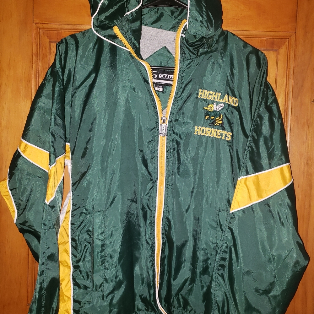 Unisex youth windbreaker with zipper and hoodie
